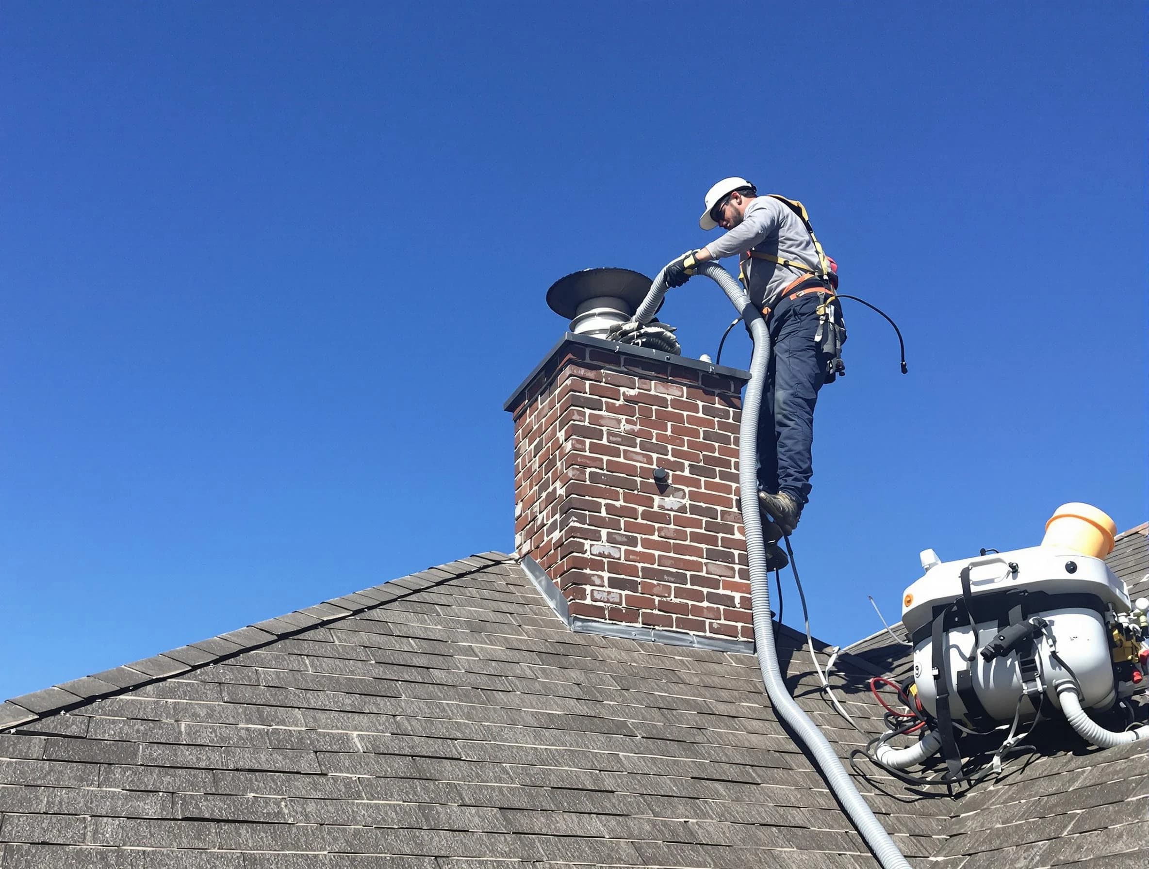Dedicated South Salt Lake Chimney Sweep team member cleaning a chimney in South Salt Lake, UT