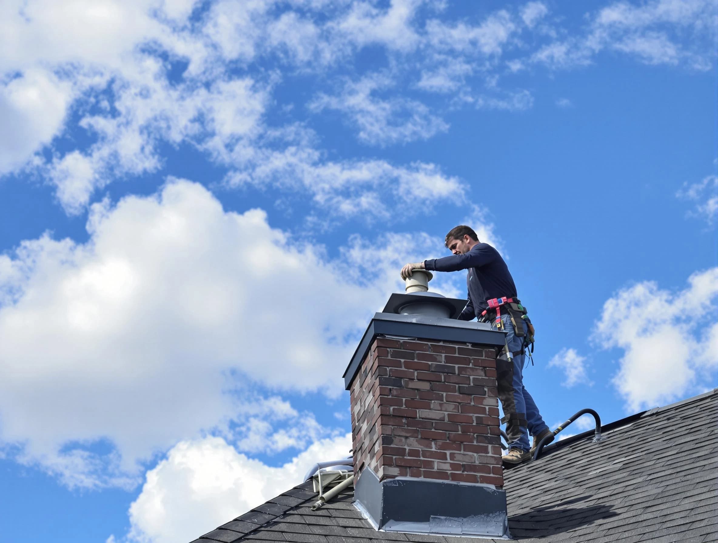 South Salt Lake Chimney Sweep installing a sturdy chimney cap in South Salt Lake, UT