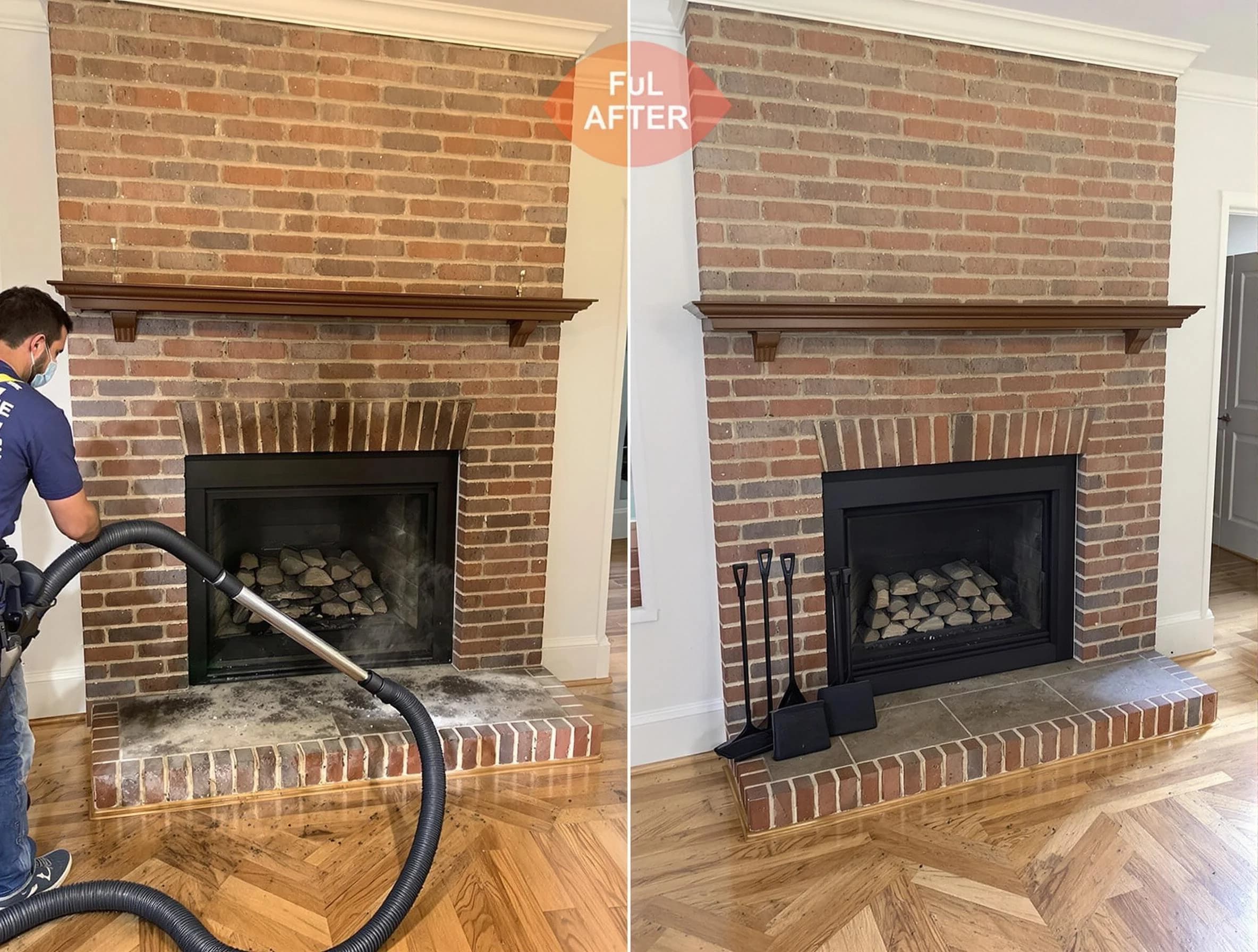 South Salt Lake Chimney Sweep carefully sanitizing a fireplace in South Salt Lake, UT