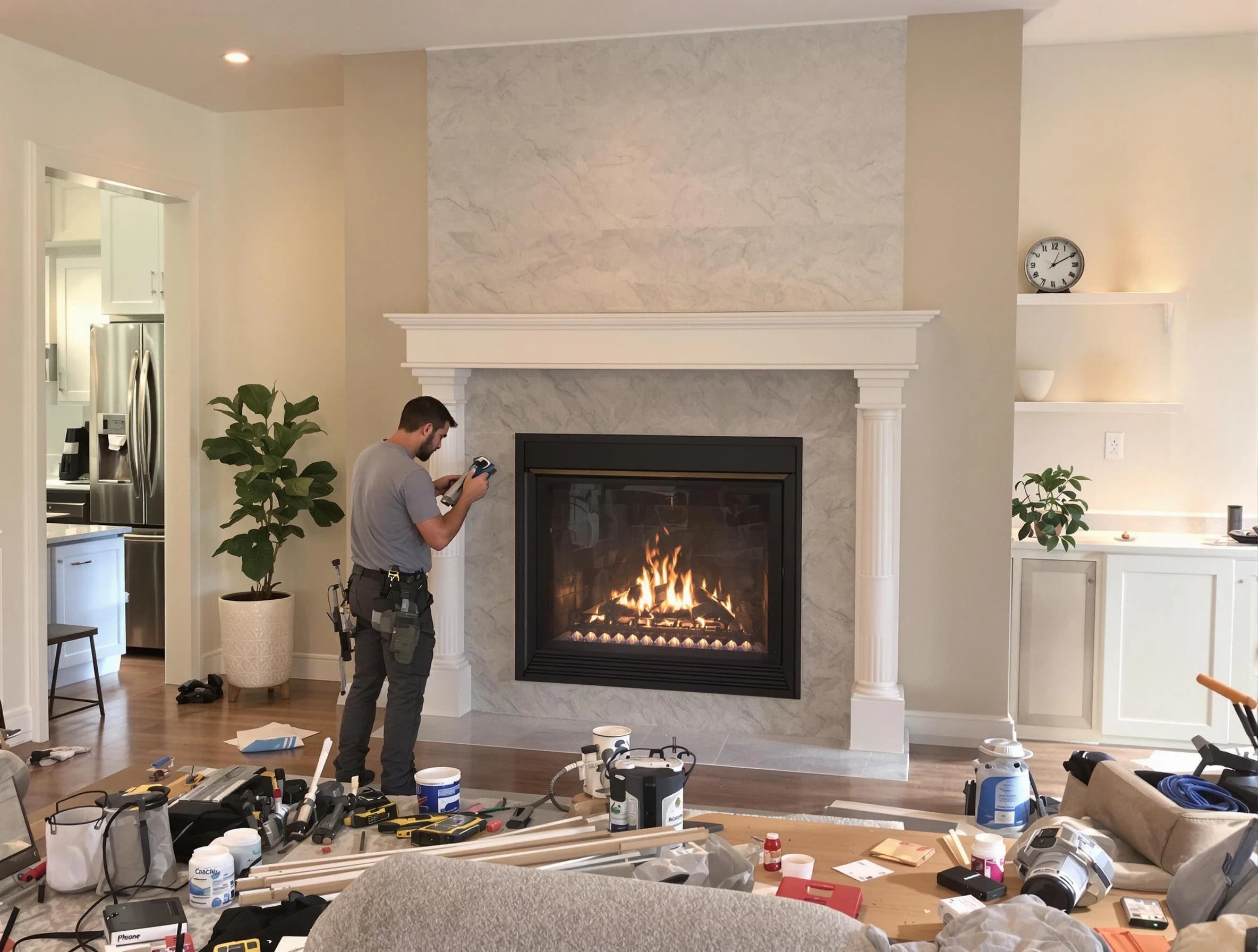 Newly installed fireplace by South Salt Lake Chimney Sweep in South Salt Lake, UT
