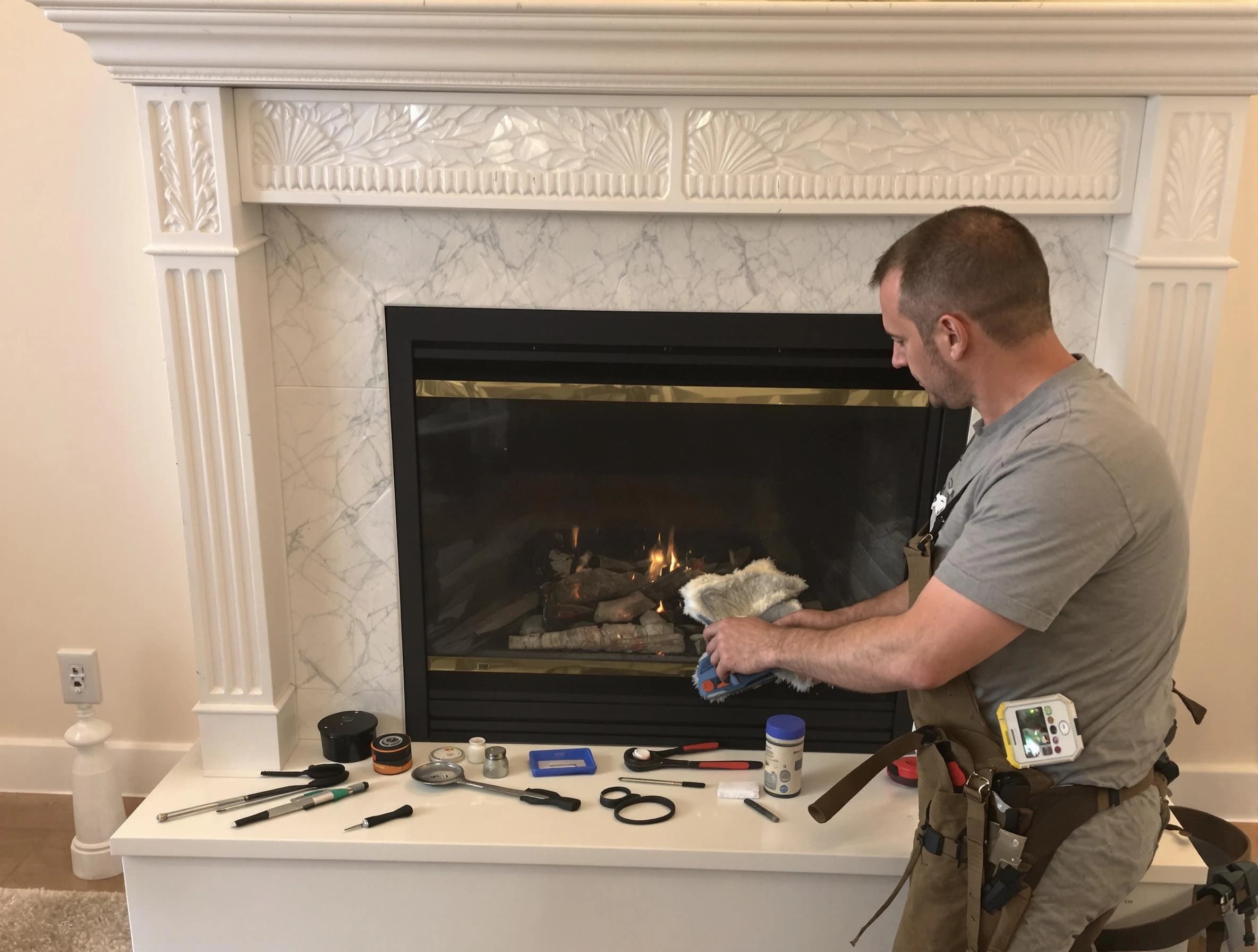 South Salt Lake Chimney Sweep performing fireplace maintenance in South Salt Lake, UT