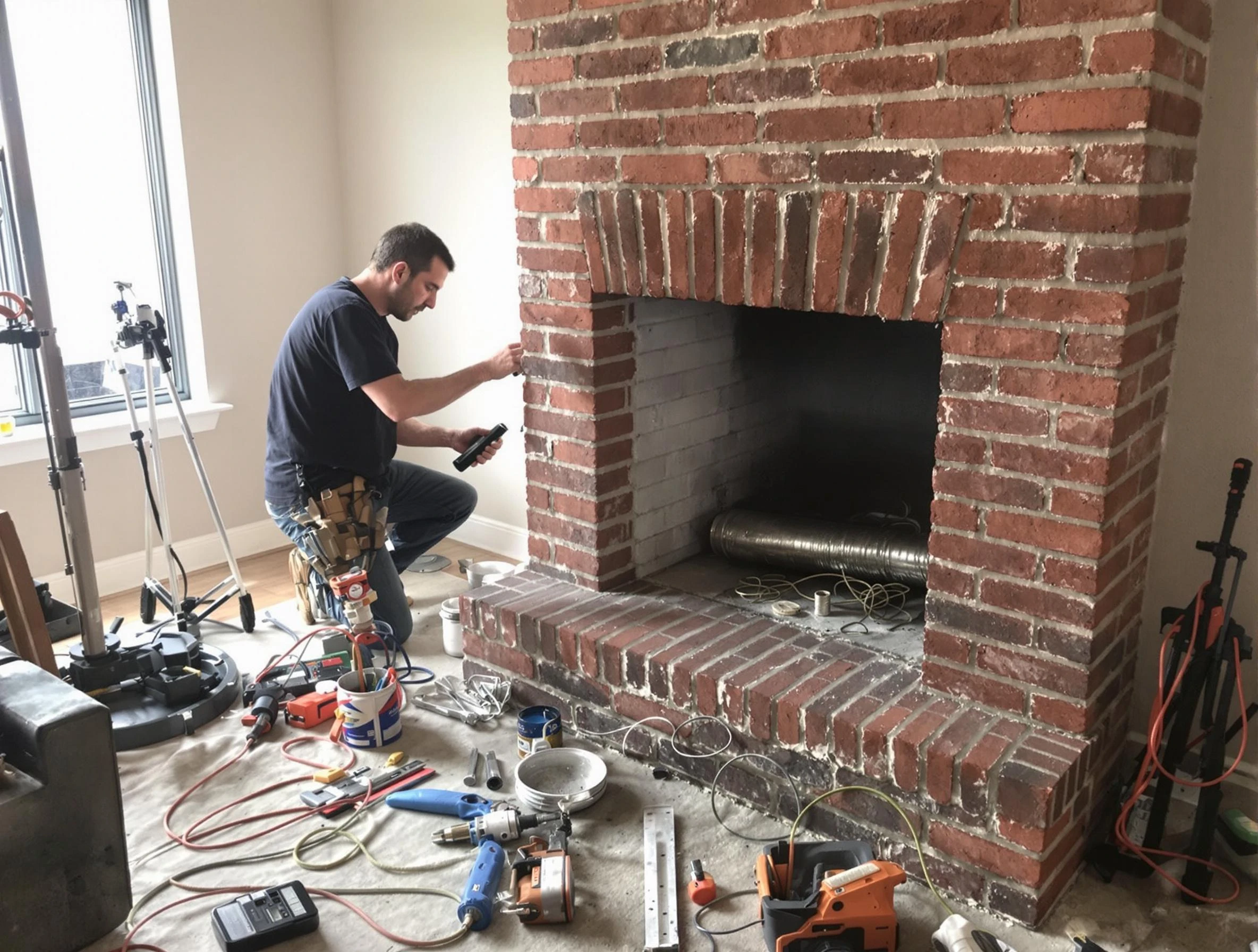 South Salt Lake Chimney Sweep specialist finalizing chimney liner service in South Salt Lake, UT